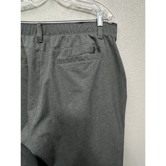 Under Armour Chino Pants Mens 38x32 Gray Golf Stretch Loose Tapered Waistband - Picture 5 of 6
